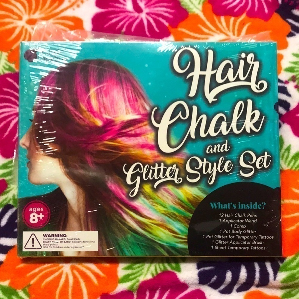 Brand New Hair Chalk & Glitter Style Set Temporary Hair Color Sealed